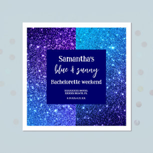 Blue Glitzer Junggeselinnen-Abschied Serviette