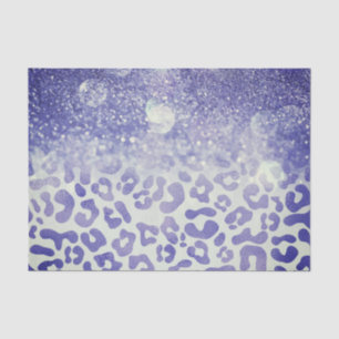 Blue Glitzer Leopard Print Seidenpapier