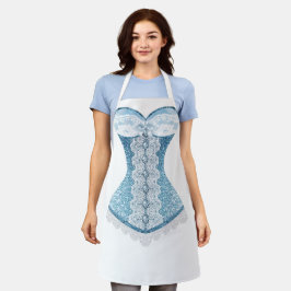 Blue Glitzer Lingerie Schürze
