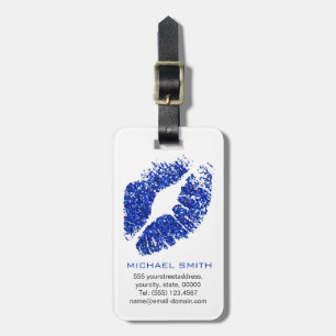 Blue Glitzer Lips #3 Gepäckanhänger