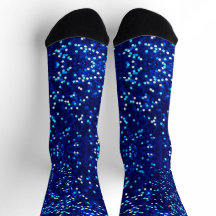 Blue Glitzer Look Socks