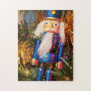 Blue Glitzer Nutcracker Soldat Weihnachtsschmuck