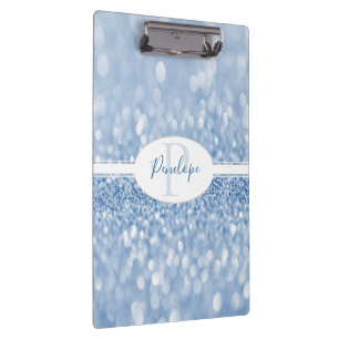 Blue Glitzer Personalisiert Clipboard Klemmbrett