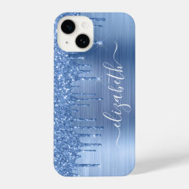 Blue Glitzer Personalisiert iPhone 14 Hülle