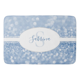 Blue Glitzer Personalize Bath Mat Badematte