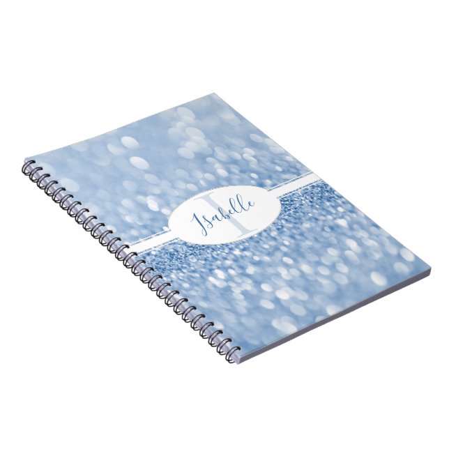 Blue Glitzer Personalize Notebook Notizblock (Rechte Seite)