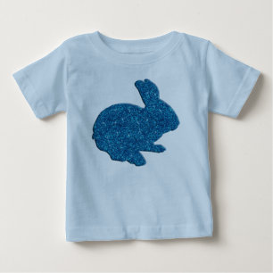 Blue Glitzer Silhouette Osterfest Sonniges Shirt