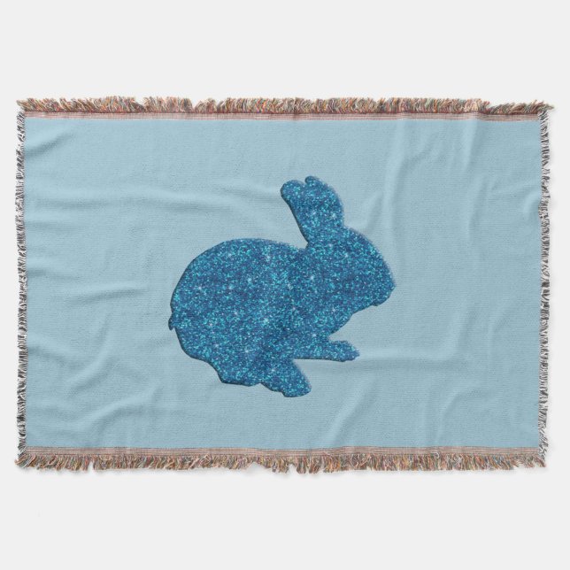 Blue Glitzer Silhouette Ostersonnenkeule Blanket Decke (Vorderseite)