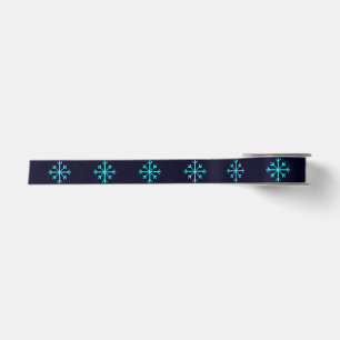Blue Glitzer Snowflakes Satinband
