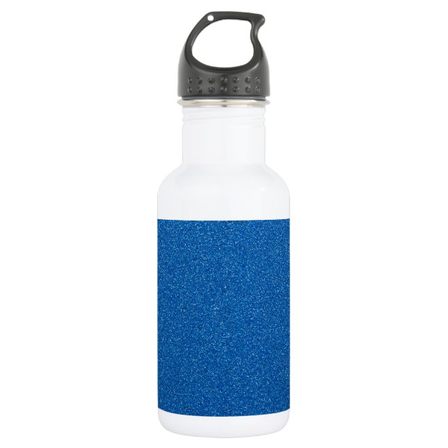 Blue Glitzer, Sparkle, Glitzer Hintergrund Edelstahlflasche (Vorderseite)