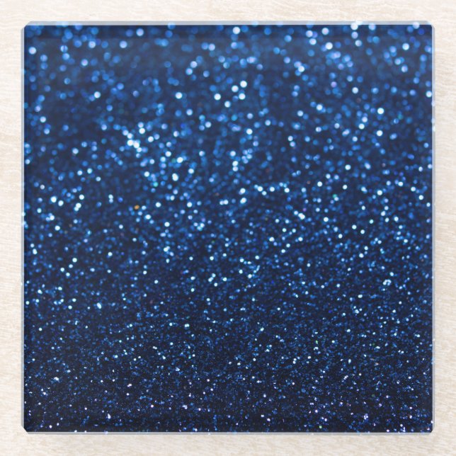 Blue Glitzer Texture Festivals Sparkor Glasuntersetzer (Vorderseite)