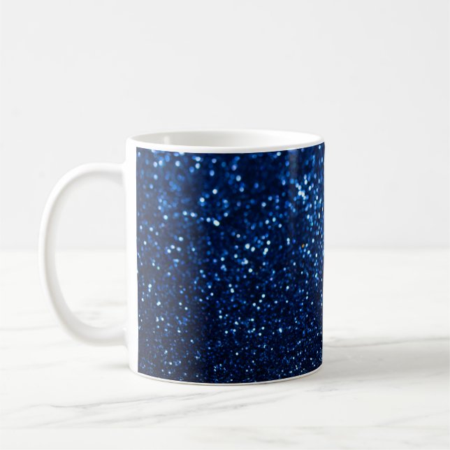 Blue Glitzer Texture Festivals Sparkor Kaffeetasse (Links)
