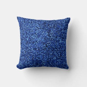 Blue Glitzer Throw Kissen