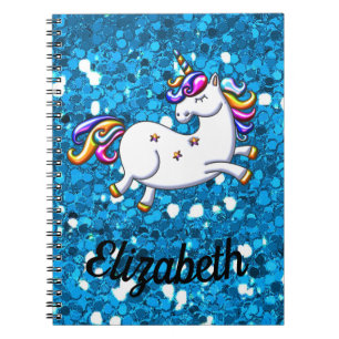 Blue Glitzer Unicorn Notizblock