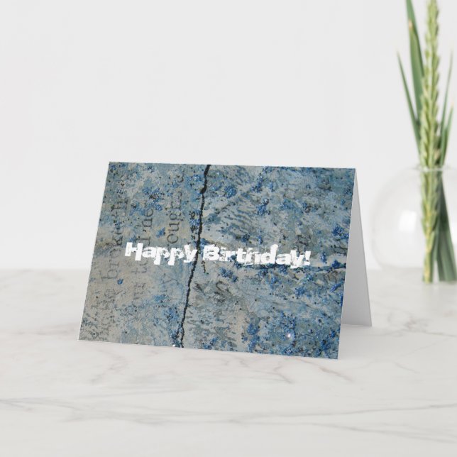 Blue Glitzer Vintag Paper, Happy Birthday! Karte (Vorderseite)