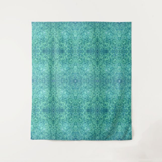 Blue Glitzer Wandteppich (Vorderseite)
