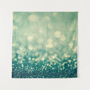 Blue Glitzer Weihnachten abstrakt Wandteppich