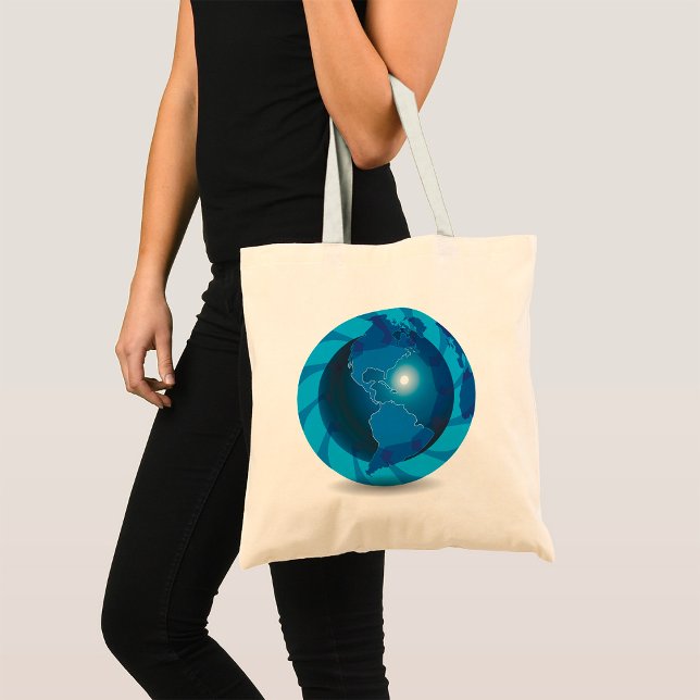 Blue Globe Tote Bag Tragetasche (Von Creator hochgeladen)