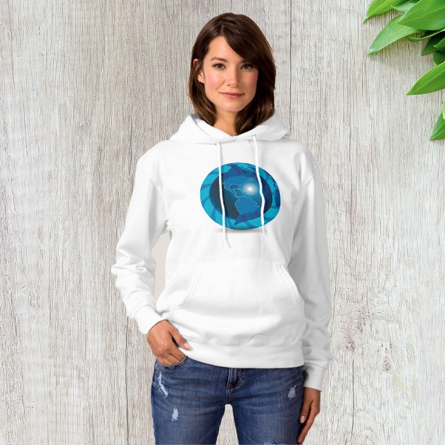 Blue Globe Womens Hoodie (Von Creator hochgeladen)