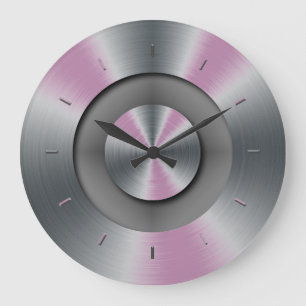 Blue Glow Faux Metal Elegant Modern Wall Clock Große Wanduhr