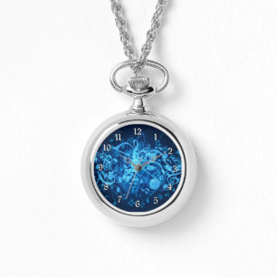 Blue Glow Musiknoten Armbanduhr