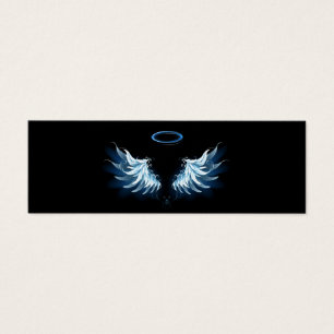 Blue Glowing Angel Wings on black background