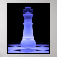 Blue Glowing King Chess Teil