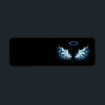 Blue Glows Angel Wings auf schwarzem Hintergrund<br><div class="desc">Helle, künstlerische, blaue Engelsflügel auf schwarzem Hintergrund. Engel Flügel.</div>