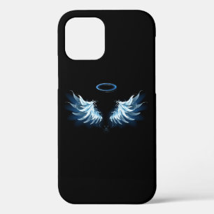 Blue Glows Angel Wings auf schwarzem Hintergrund Case-Mate iPhone Hülle