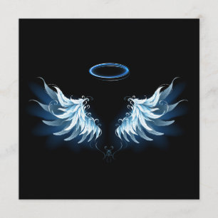 Blue Glows Angel Wings auf schwarzem Hintergrund Programm