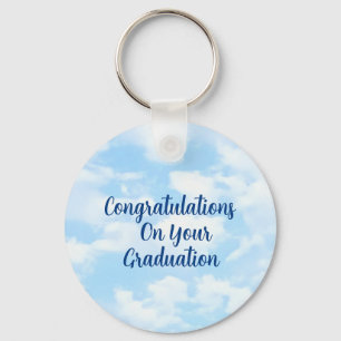 Blue Glückwunschs Abschluss Individuelle Name und Schlüsselanhänger
