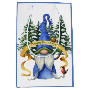 Blue Gnome Holiday wünscht Mittlere Geschenktüte