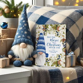 Blue Gnome Magic of the Holidays Flat Holiday Card Feiertagskarte