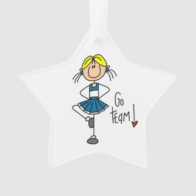 Blue Go Team Cheerleader Ornament (Vorderseite)