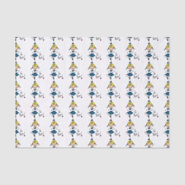 Blue Go Team Cheerleader Seidenpapier (Vorderseite)