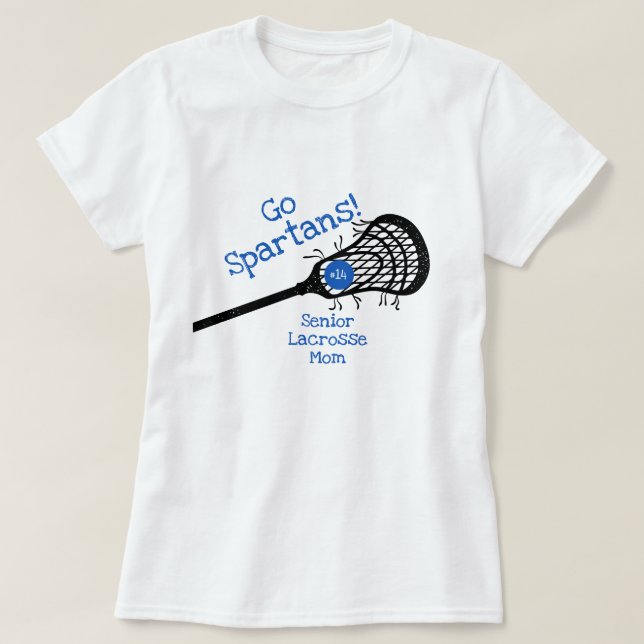Blue Go Team Lacrosse Mama T-Shirt (Design vorne)