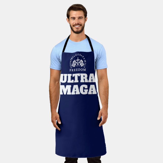 Blue God Family Country Freedom ULTRA MAGA Schürze (Getragen)