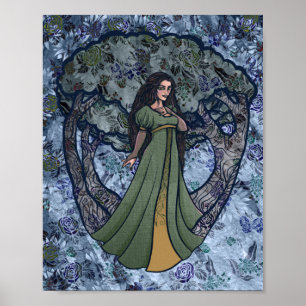 Blue Goddess Woods Pagan Art Goddesses Poster