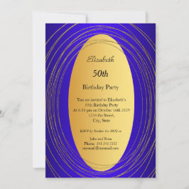 Blue Gold 50. Geburtstagsparty Einladung