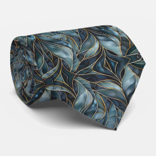 Blue Gold Abstrakt Neck Tie Krawatte
