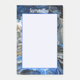 Blue Gold Abstrakte 3D-Effekt Personalisiert 4x6 Post-it Klebezettel