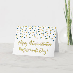Blue Gold Administrative Professionals Day Card Karte