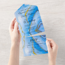 Blue Gold Agate Wedding