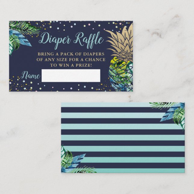Blue Gold Ananas Baby Duwer Windschutzscheibe Begleitkarte (Vorne/Hinten)