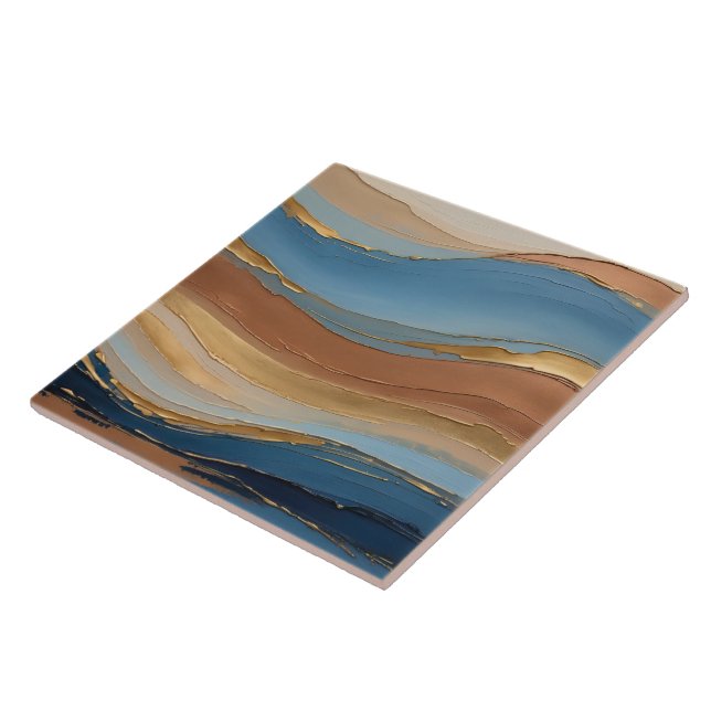 Blue gold and bronze brush strokes fliese (Seite)