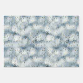 Blue Gold Animal Print Geschenkpapier Set
