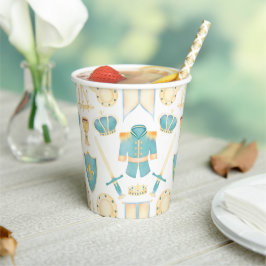 Blue & Gold Aquarell Little Prince Geburtstag Pappbecher