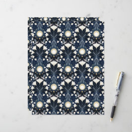 Blue-Gold-Art-Nouveau-Moon-Scrapbook-Papier