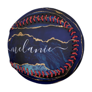 Blue Gold Baseball Individuelle Name und Letter