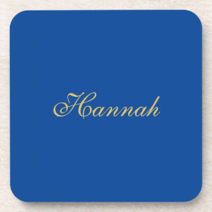 Blue Gold Beruflich Trendy Minimalistisch Name Getränkeuntersetzer